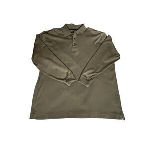 Scott Barber mens size XXL olive green shirt 100% Pima cotton long sleeve